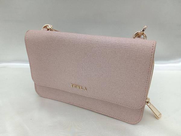 【FURLA】EAZ9LDO 財布付き ショルダーバッグ ショルダーウォレット ピンク レディース 中古