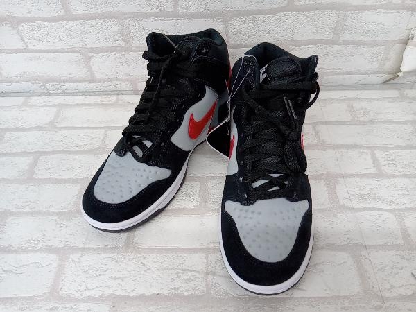 美品 NIKE by you DUNK HIGH DJ7023-001 ナイキ バイユー スニーカー ブラック グレー レッド メンズ 26cm 店舗受取可