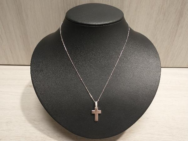 格安SALEスタート!の商品をすべて WG ホワイトゴールド 刻印 K14 【即決】K18 42cm アクセサリー レディース ジュエリー ネックレス 石付トップ トップ クロス 十字架 3.7g ホワイトゴールド