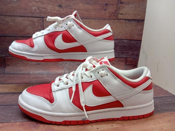 スニーカー NIKE DUNK LOW RETRO CHAMPIONSHIP RED ナイキ ダンク ロー レトロ チャンピオンシップ レッド サイズ26.5cm_画像6