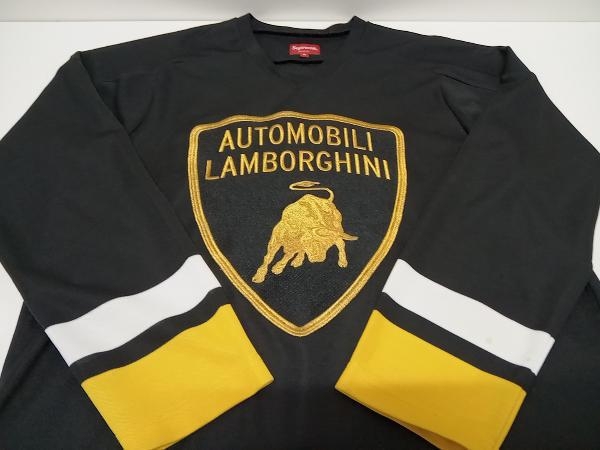 【現状品】Supreme Automobili Lamborghini Hockey Jersey 長袖Tシャツ Vネック メンズ Mサイズ ブラック 20SS_画像3