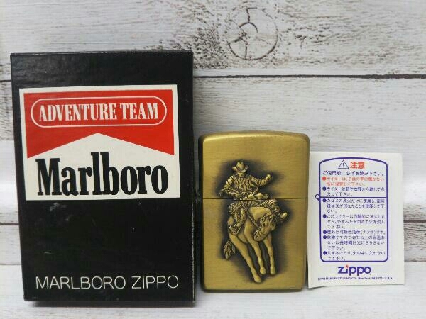 人気特価激安 ゴールド カウボーイ マルボロ Marlboro ジッポー zippo 1998年製 付属品は画像の物が全てです オイルなし 箱付 その他