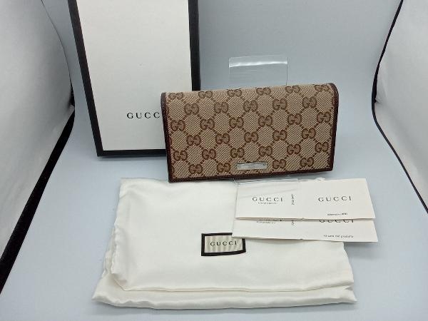 GUCCI GGキャンバス 長財布 244946・0416 ブラウン 箱付_画像1