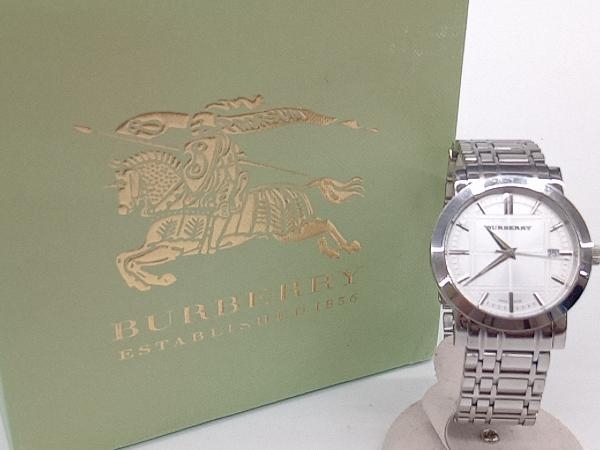 BURBERRY　バーバリー　BU1350　電池式　クォーツ　デイト　シルバー　メンズ腕時計　箱付 店舗受取可
