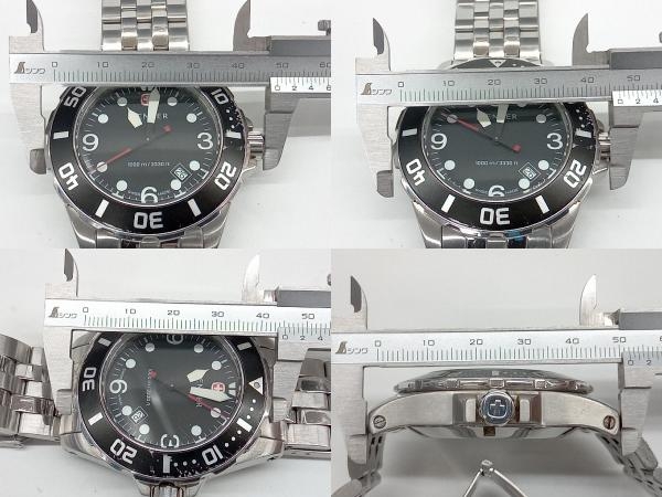 WENGER Wenger 7223X battery type quartz Date black × silver men's wristwatch store receipt possible 