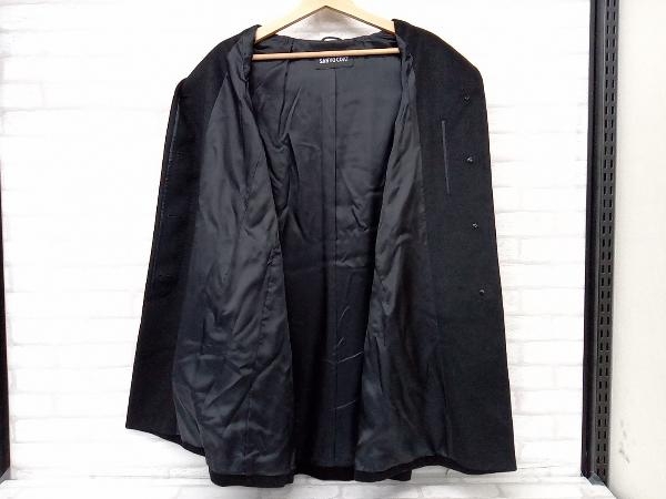 SANYO COAT 三陽 カシミヤ 100％ コート ステンカラーコート ブラック レディース サイズ9 エレガンス 店舗受取可_画像3