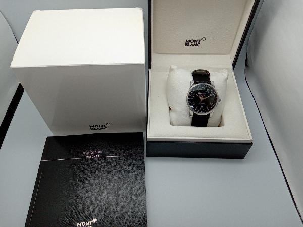 MONT BLANC 腕時計 自動巻き 7081 PB275719 タイムウォーカーGMT モンブラン 黒ベルト ベルト非純正 箱付_画像1