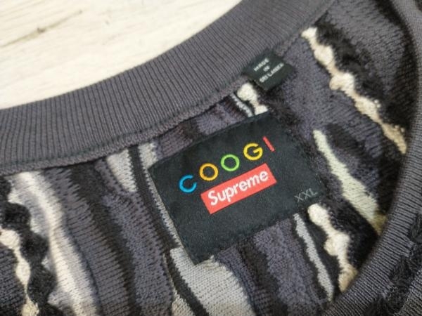 通年 Supreme シュプリーム Coogi Basketball Jersey 23SS Coogi柄 バスケジャージ アーチロゴ 64ナンバリング XXL ブラック×グレー_画像3