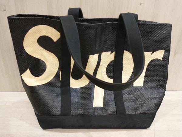 100％品質 夏 Supreme ブラック 20ss トートバッグ Tote Raffia