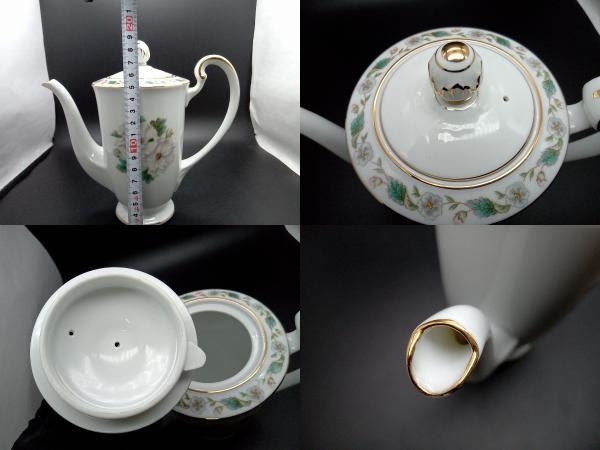 Noritake tea set [ pot * creamer * sugar pot * cup & saucer ×3 customer ]NIPPON TOKI KAISHA maru ki seal Noritake 1940 period 