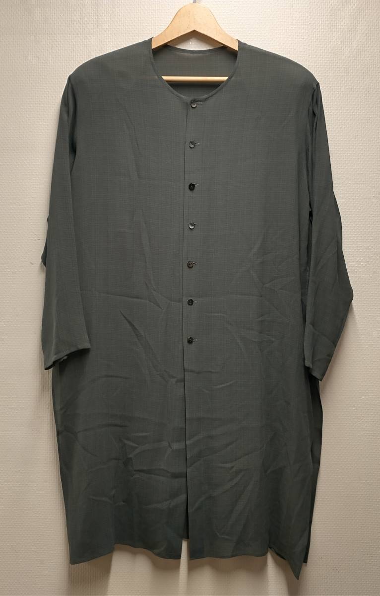 JURGEN LEHL ヨーガンレール シルク セットアップ 上下セット ロングシャツ ワンピース 長袖 イージーパンツ グレー系 J0153FP081