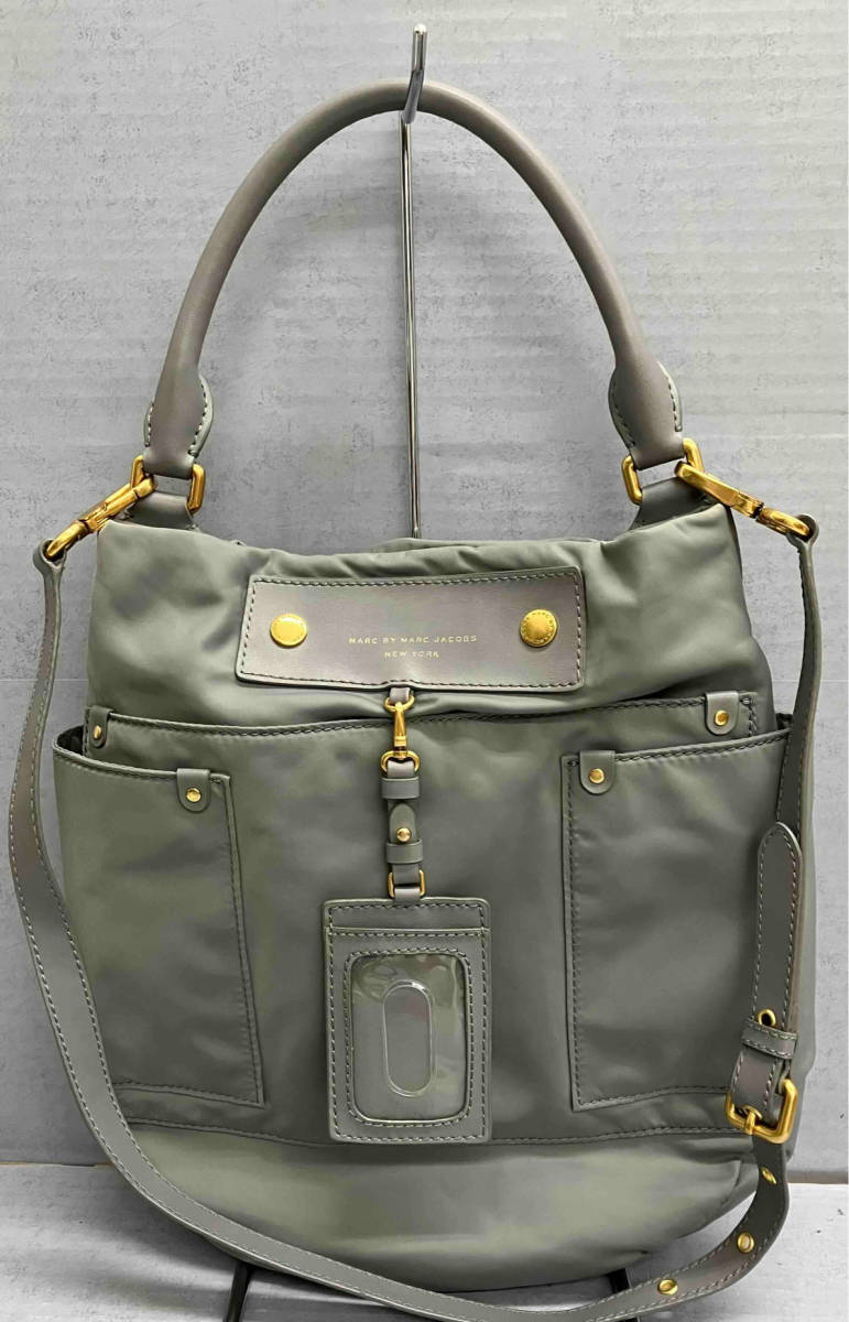 MARC BY MARC JACOBS マークバイマークジェイコブス レディース ショルダーバッグ 2WAY カード入れチャーム付き M3123050 80295 グレー_画像1