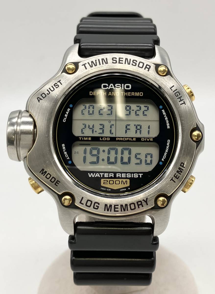 CASIO カシオ LOG MEMORY ログメモリー DEP-600 デジタル ラバーバンド クオーツ 腕時計