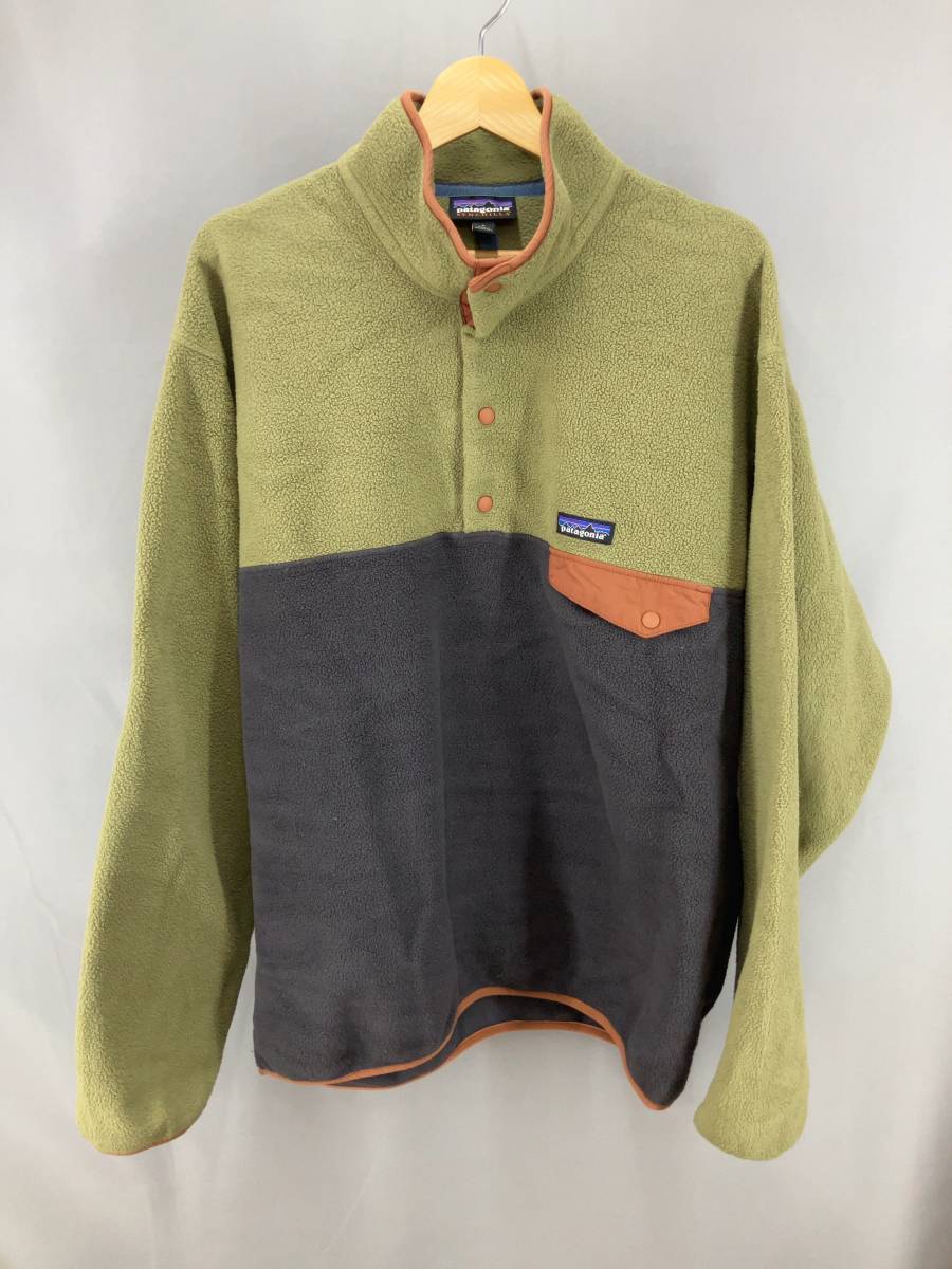 ☆ Patagonia パタゴニア LIGHT WEIGHT ライトウェイト 25580FA19 フリース シンチラ フリースジャケット サイズＬ グリーン×グレー 冬_画像1