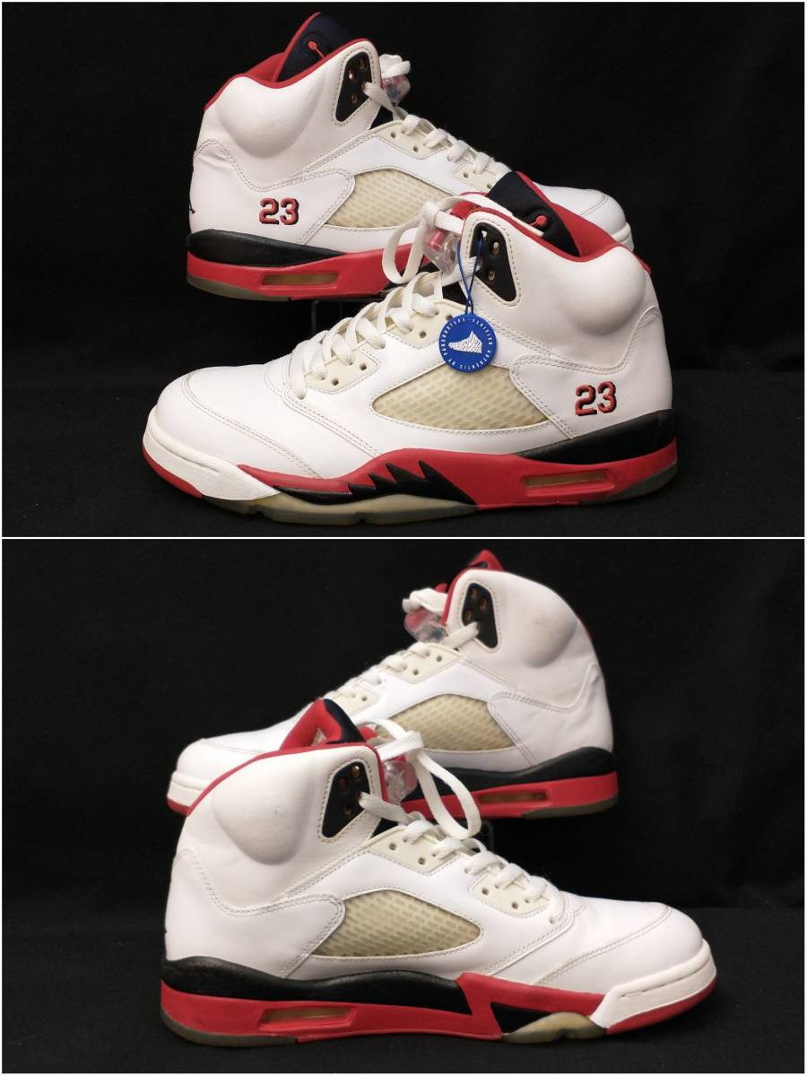 NIKE AIR JORDAN 5 RETRO AJ5 FIRE RED ジョーダン ファイヤー レッド 28cm スニーカー 赤 白 13年製 136027-120 店舗受取可_画像4