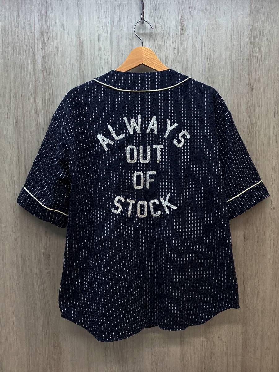 always out of stock オールウェイズアウトオブストック クラシックベースボールシャツ【HA023105213】【M】ネイビー 半袖シャツ ステッチ_画像2