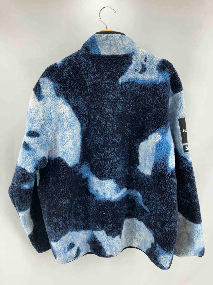 ★ THE NORTH FACE × Supreme ザノースフェイス×シュプリーム Bleached Denim Print Fleece Jacket フリースジャケット XL ブルー系 冬_画像2