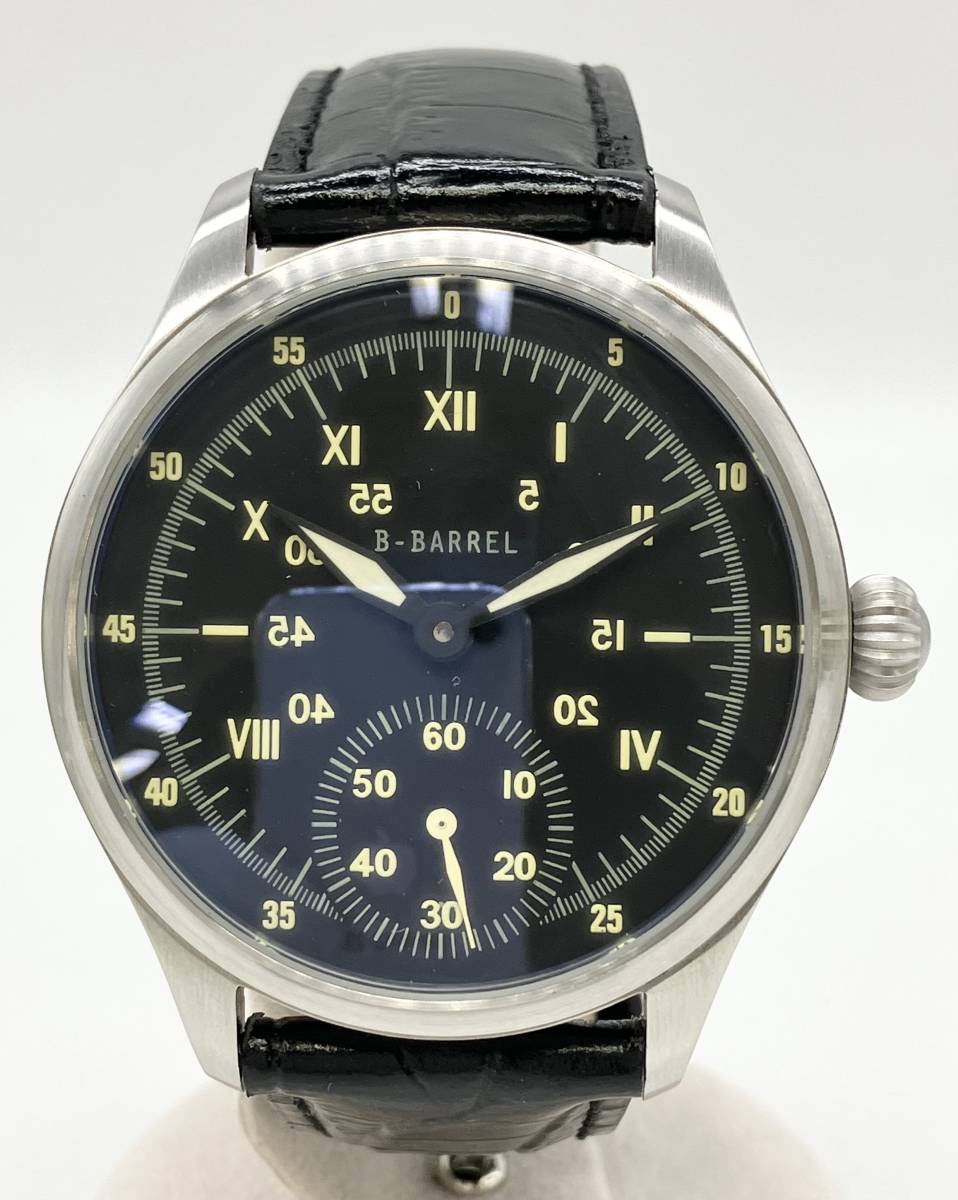 B-BARREL ビーバレル BB-0040 アナログ 手巻き 機会式 革ベルト 腕時計