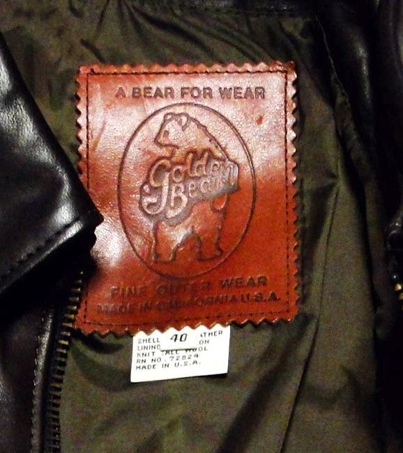 90's ビンテージ GOLDEN BEAR A-2 ゴールンデンベアー Leather