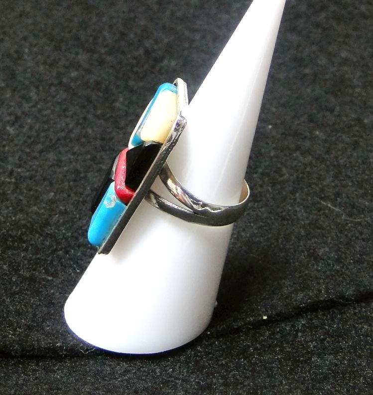 80's ズニ族 11号 インレイ WP作 Zuni Inlay Handmade Ring ビンテージ 送料込_画像3