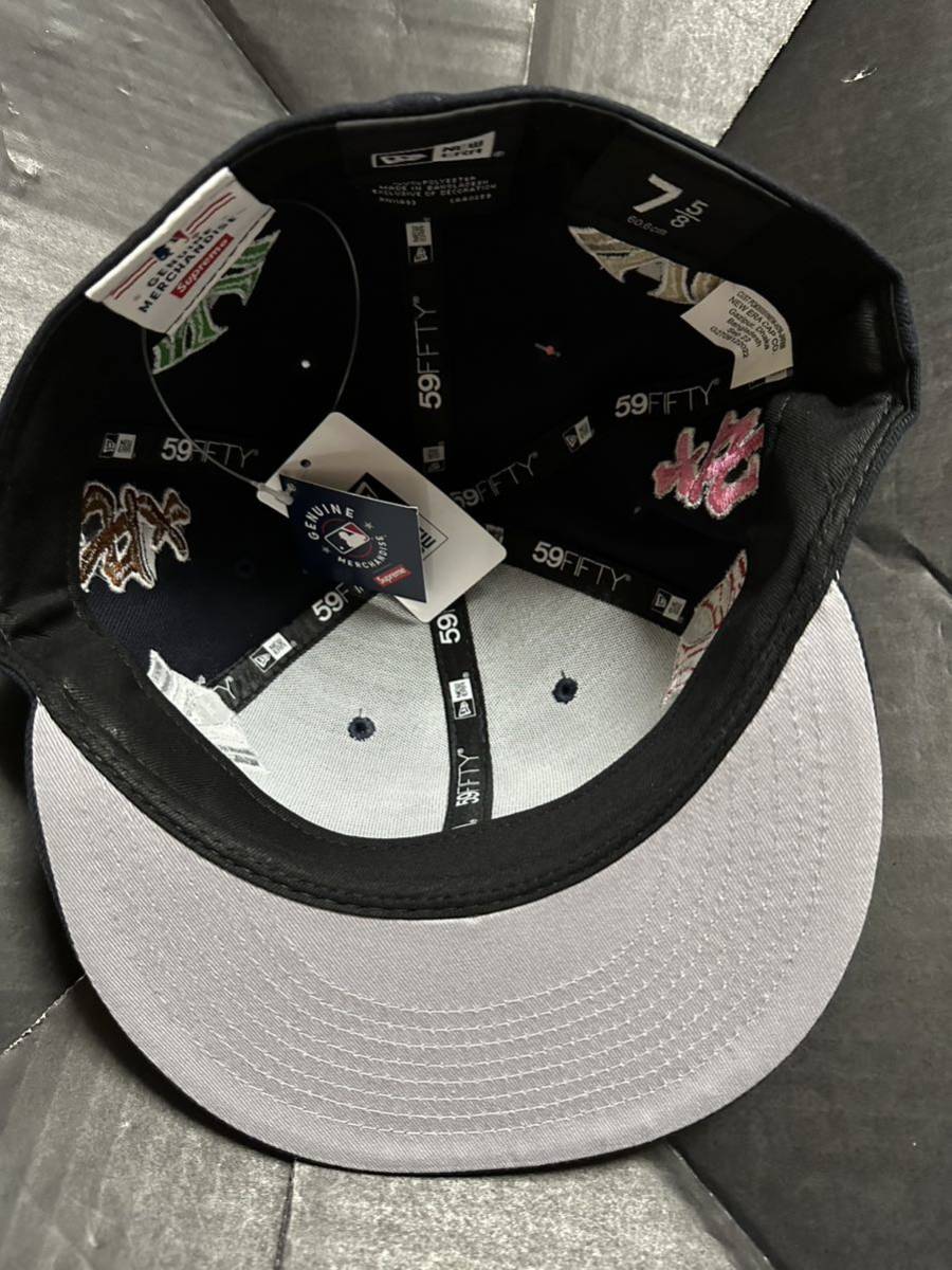 Supreme ×NEWERAxNYY ネイビー 7 5/8 シュプリームxニューエラx