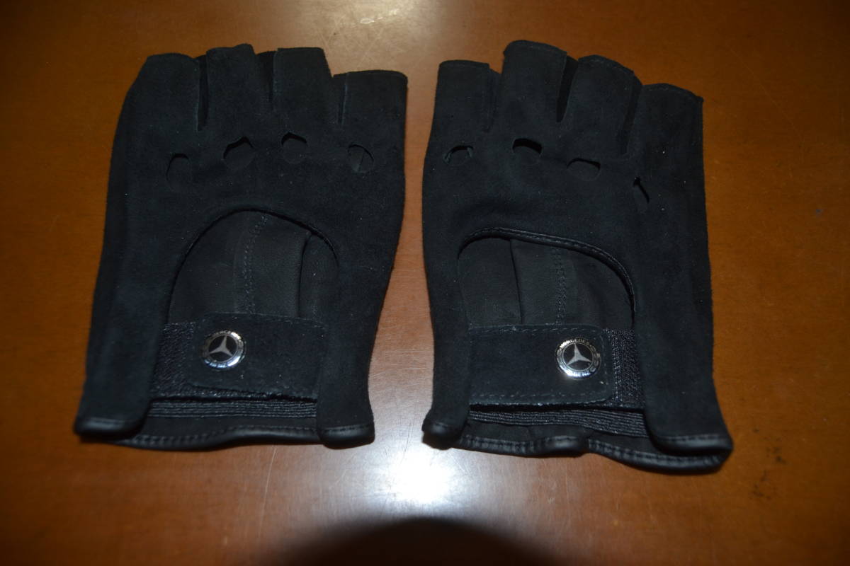  new goods unused Mercedes Benz Mercedes Benz driving gloves sheep suede black color size (24)L