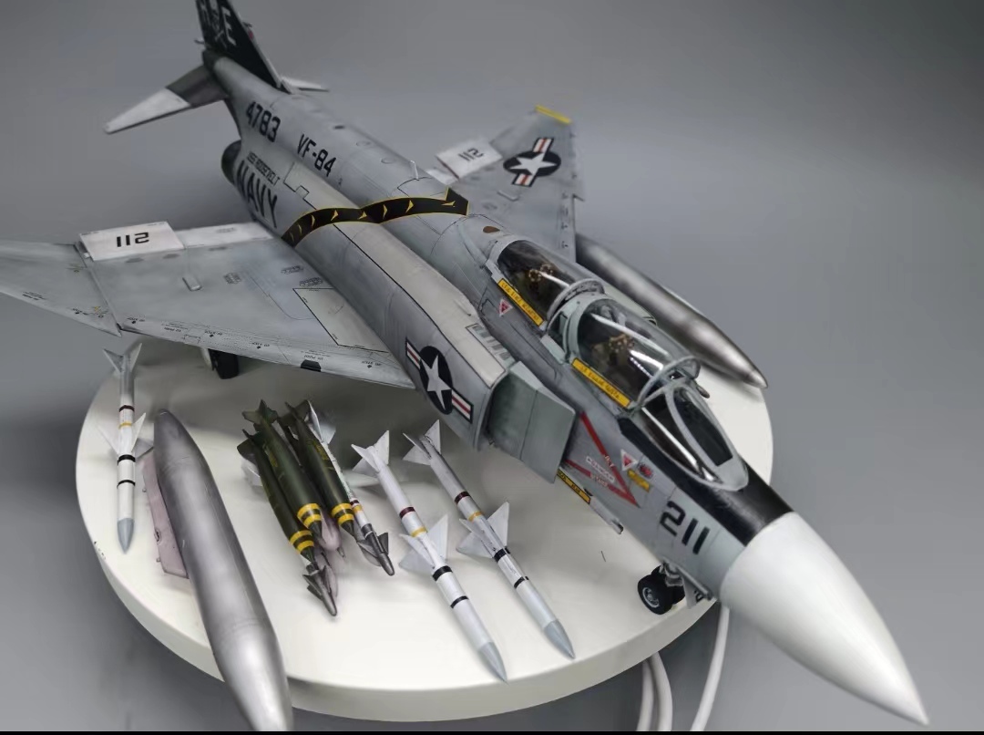 1/48 scale America Air Force F-4J Phantom painted final product 