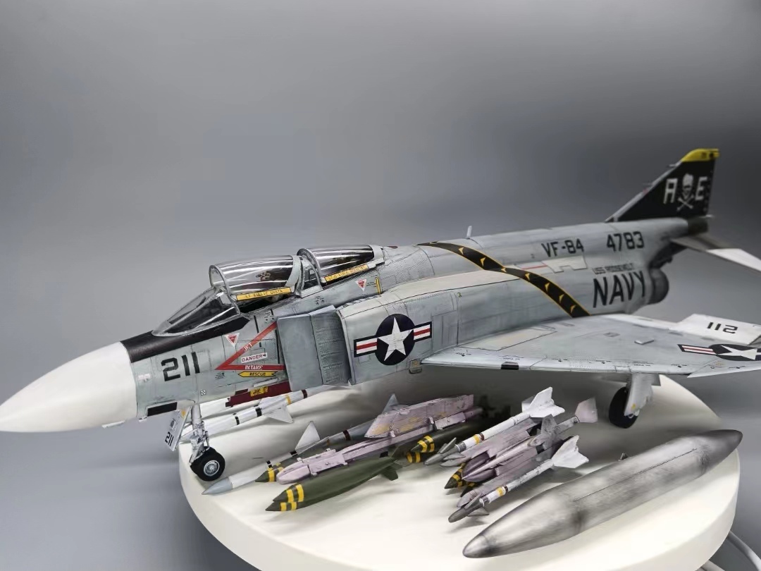 1/48 scale America Air Force F-4J Phantom painted final product 
