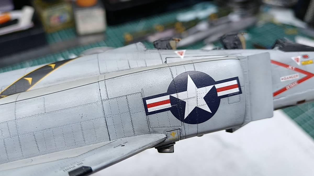 1/48 scale America Air Force F-4J Phantom painted final product 