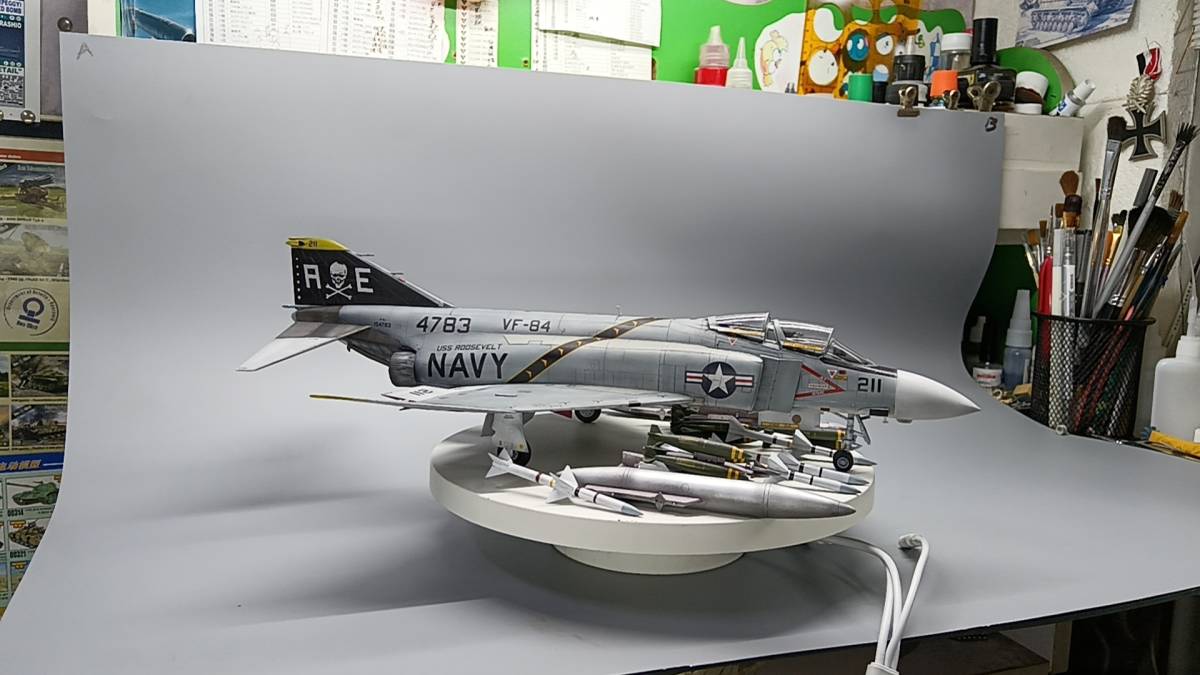 1/48 scale America Air Force F-4J Phantom painted final product 