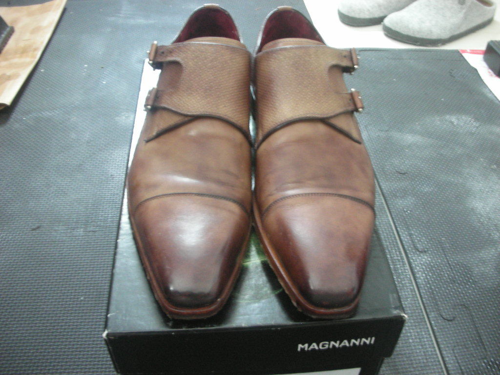 流行に 別注品 マグナーニ ダブルオパンケ Taupe 25.5cm Magnanni