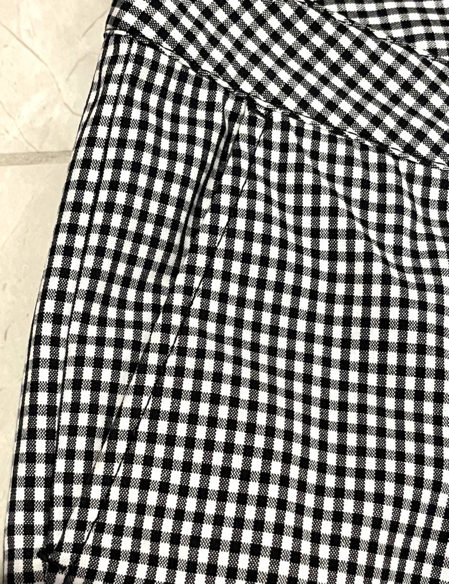 【BEAMSビームス】7分丈パンツ　ボトムス　ギンガムチェック　黒×白　美品