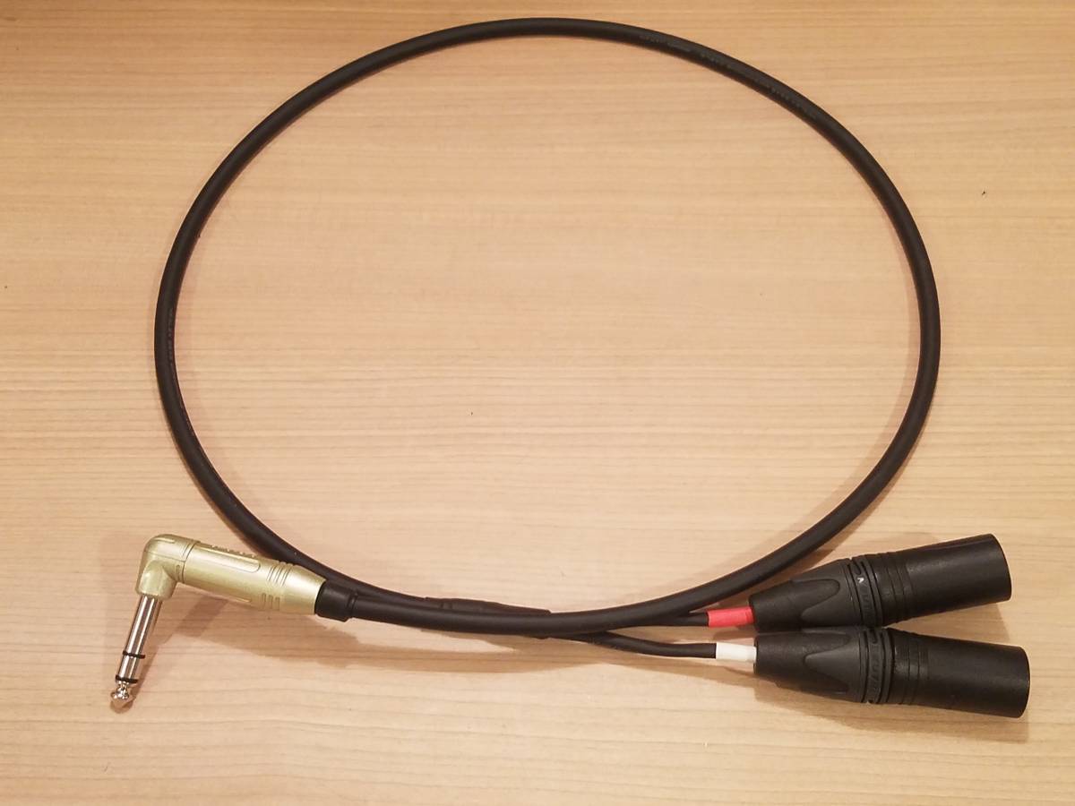 *MOGAMI 2549 XLR2 male -L type stereo phone plug AMPHENOL ACPS-RN conversion cable 1m Y cable gilding NC3MXX-B brand - length modification possible *