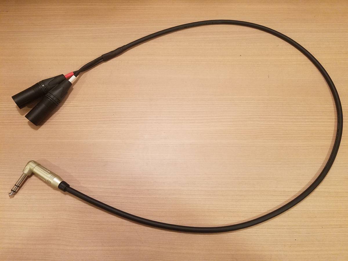*MOGAMI 2549 XLR2 male -L type stereo phone plug AMPHENOL ACPS-RN conversion cable 1m Y cable gilding NC3MXX-B brand - length modification possible *
