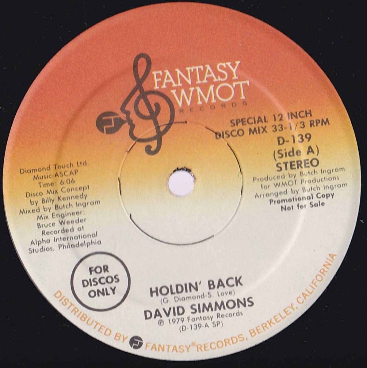 ダンクラ12inch★DAVID SIMMONS / Holdin’ back★Fantasy WMOT★_画像1