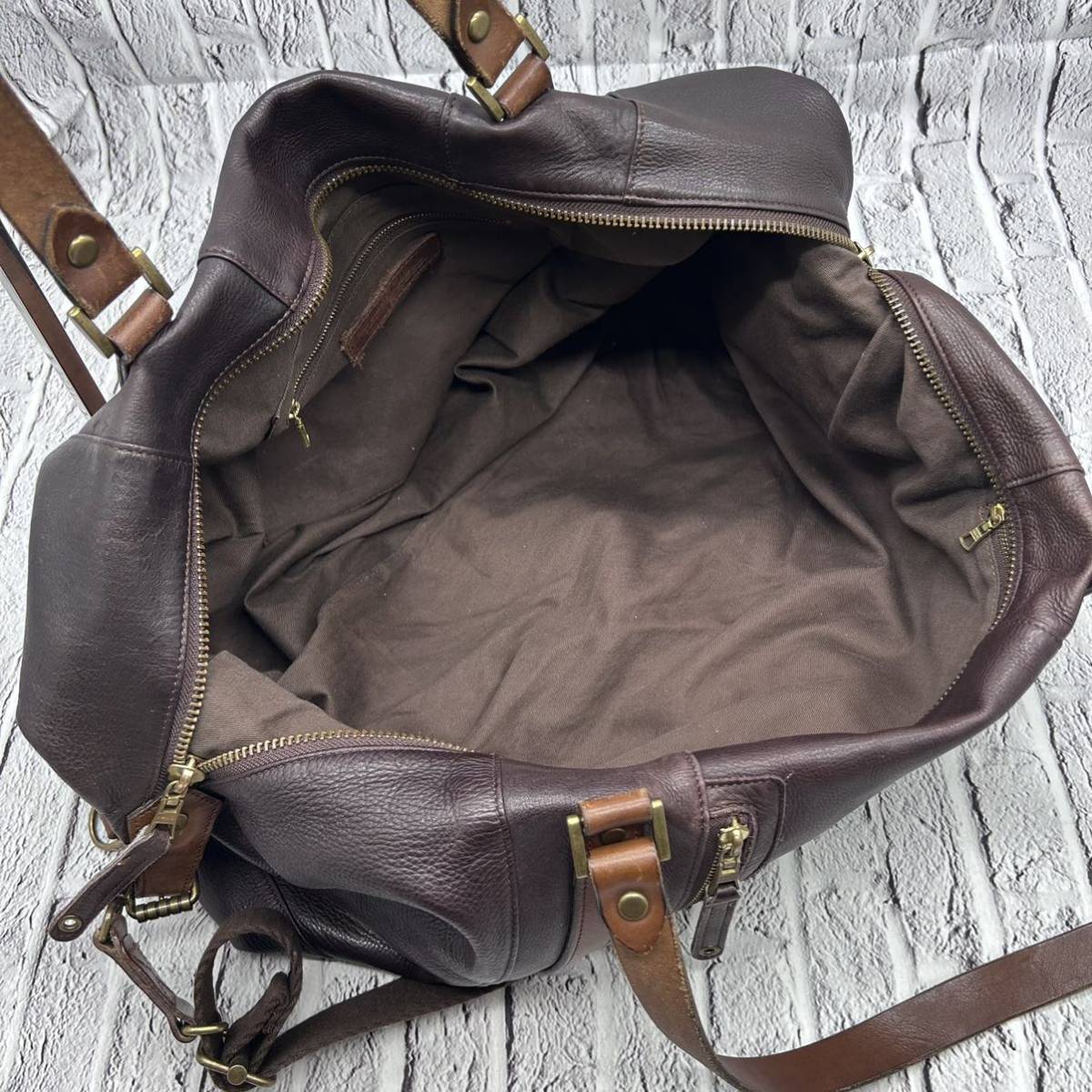 master-piece master-piece сумка "Boston bag" 2way плечо .. сумка на плечо все кожа телячья кожа Brown большая вместимость сделано в Японии дорожная сумка 