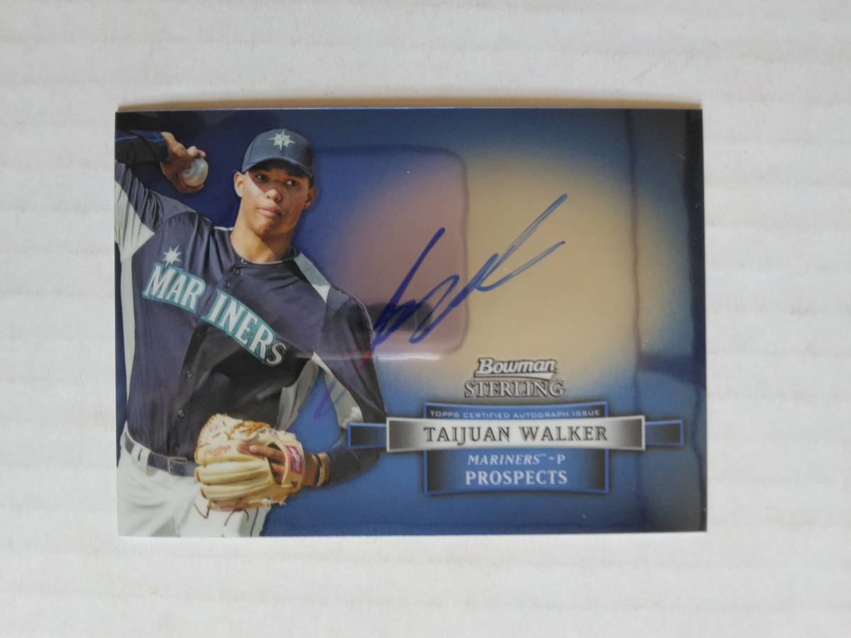 TAIJUAN WALKER（マリナーズ、フィリーズ他、2023年15勝、WBCメキシコ代表）2012 Bowman Sterling　ルーキー直筆サインカード_画像1