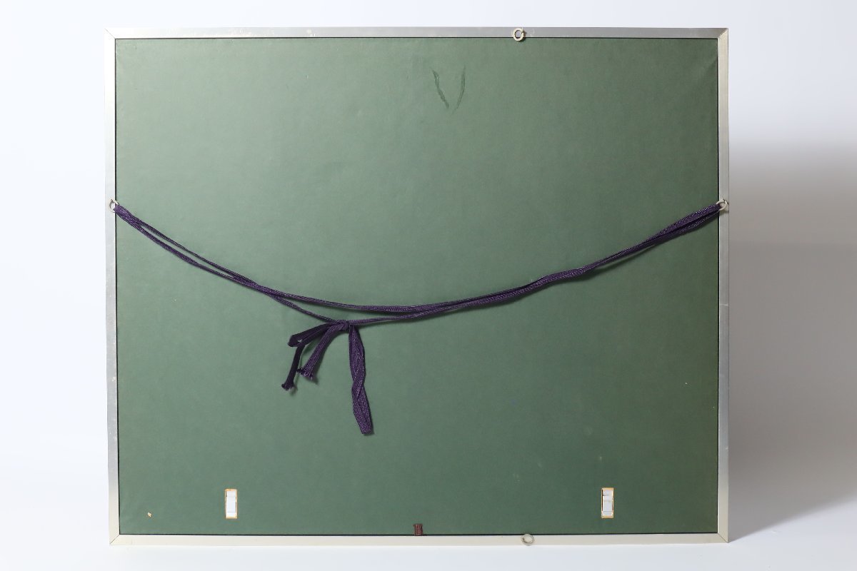 日本画「双鯉」在銘 龍 10号相当 額装品 静物画 9