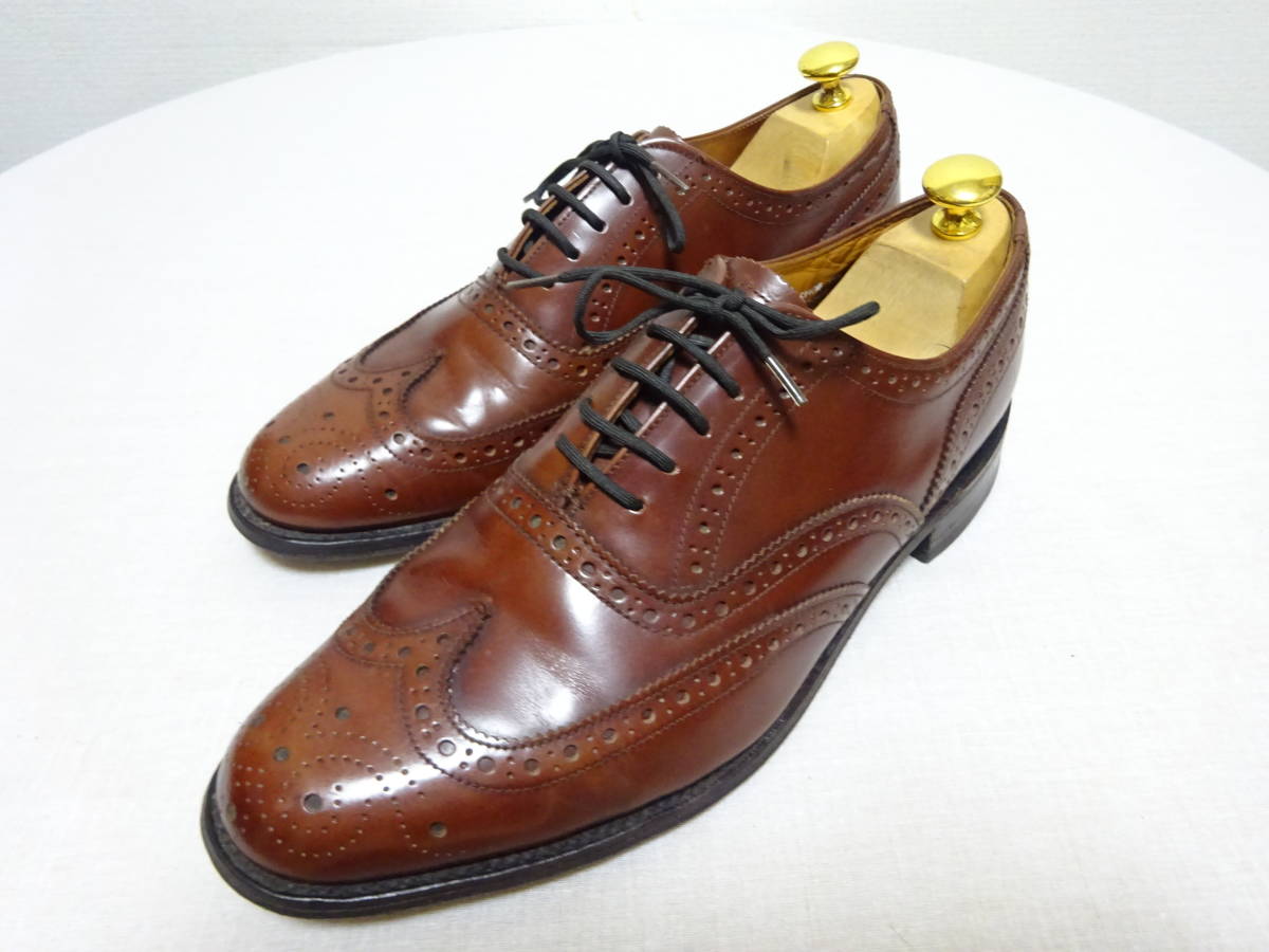 Loake　ローク　フルブローグオックスフォードシューズ　レザーシューズ　ENGLAND製　メンズ　7　25cm位　ブラウン　茶色