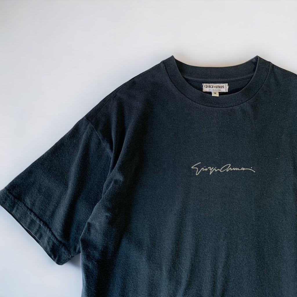 名作 90's VINTAGE 希少 サインロゴ GIORGIO ARMANI イタリア製 ビンテージ Tシャツ サイン MADE IN ITALY アルマーニ オールド 90年代_画像8