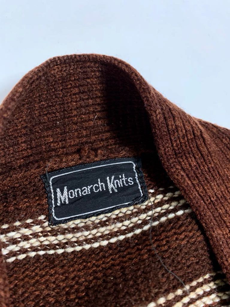 70's VINTAGE Monarch Knits ベルスリーブ ニットカーディガン アメリカ購入 ビンテージ 古着 ネイティブ ニット セーター 男女兼用 70年代_画像4