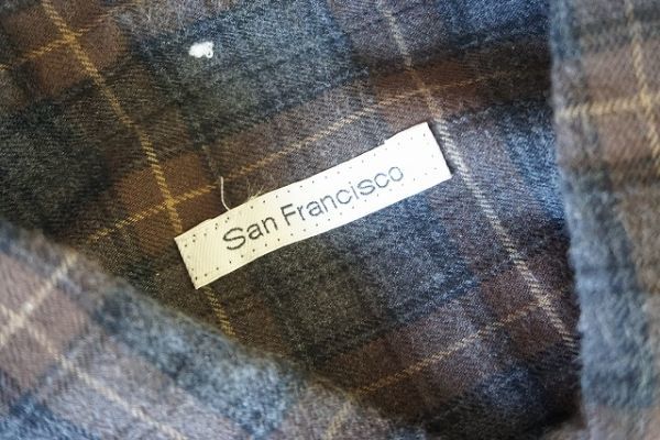 【即決】San Francisco サンフランシスコ メンズ 長袖シャツ ボタンダウン チェック グレー/茶系 サイズ:S 日本製 聖林公司 【740488】_画像4