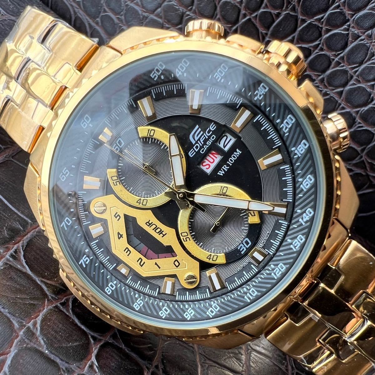 【お値下げ歓迎】CASIO カシオ EDIFICE エディフィス 腕時計 クロノグラフ 正規品 ビジネス メンズ 10気圧防水 ダイバーズ ウォッチ NO.335_画像1