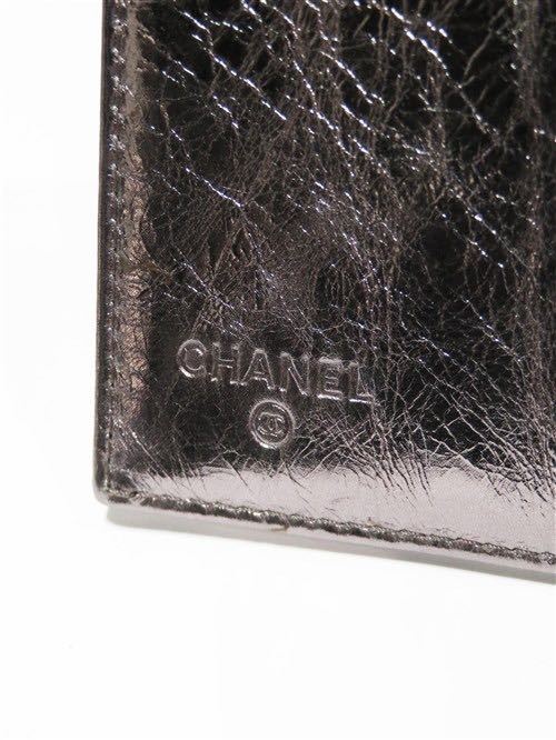 61621 CHANEL ／ シャネル CCリボンエンボス メタリック ミニ ウォレット_画像8