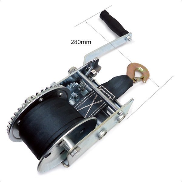 ハンドウインチ ベルト式 1t 1000kg 手巻きウインチ 手動 トレーラー ボート 牽引 荷積み/23_画像5