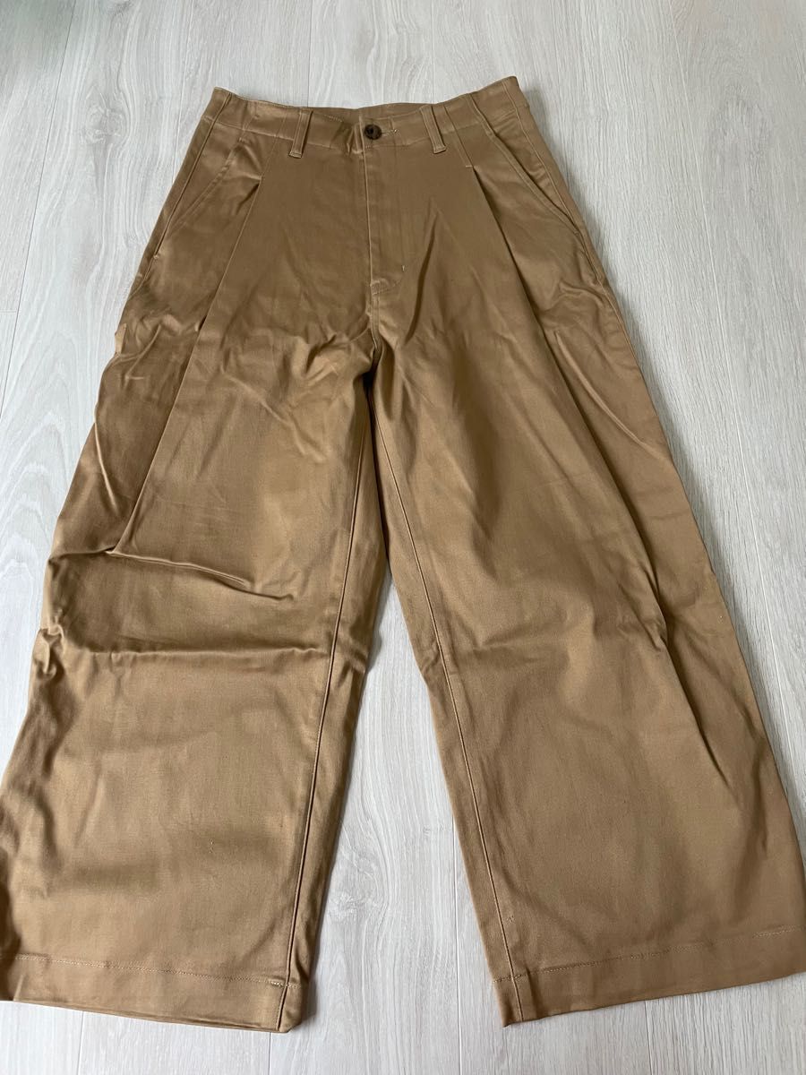 Name.17AW/WIDE TROUSERS/タックパンツ/ボトム/0/コットン/ベージュ/NMPT-17AW-002/