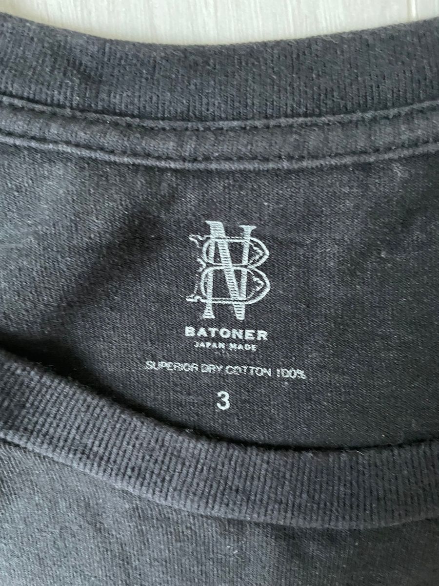 BATONER バトナー　長袖Tシャツ　ロンT 黒　ブラック　3