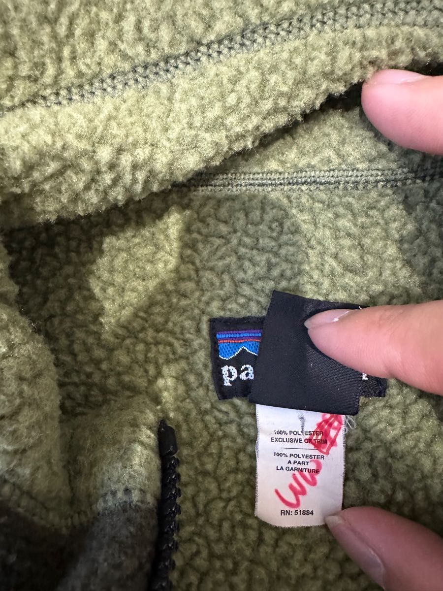 patagonia  パタゴニア　 フリースジャケット　 レトロ　古着　カーキ　XL  USA製　古着