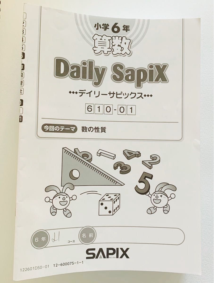 日用品の卸・仕入れ ㉒j サピックス SAPIX 6年 ディリーサポート 1年分