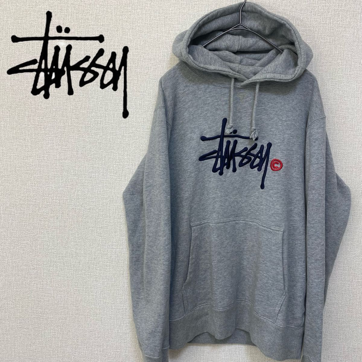 STUSSY/ステューシー スウェット プルオーバーパーカー 刺繍ロゴ